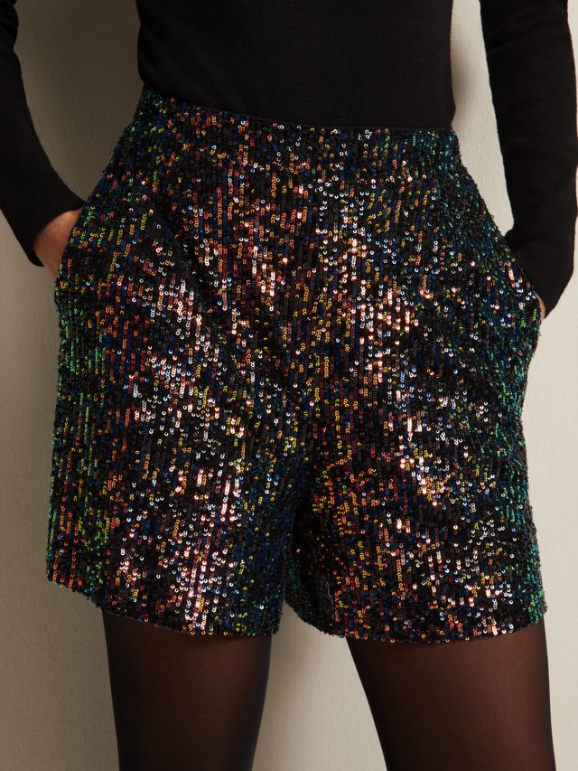 High waisted gold sale sequin shorts