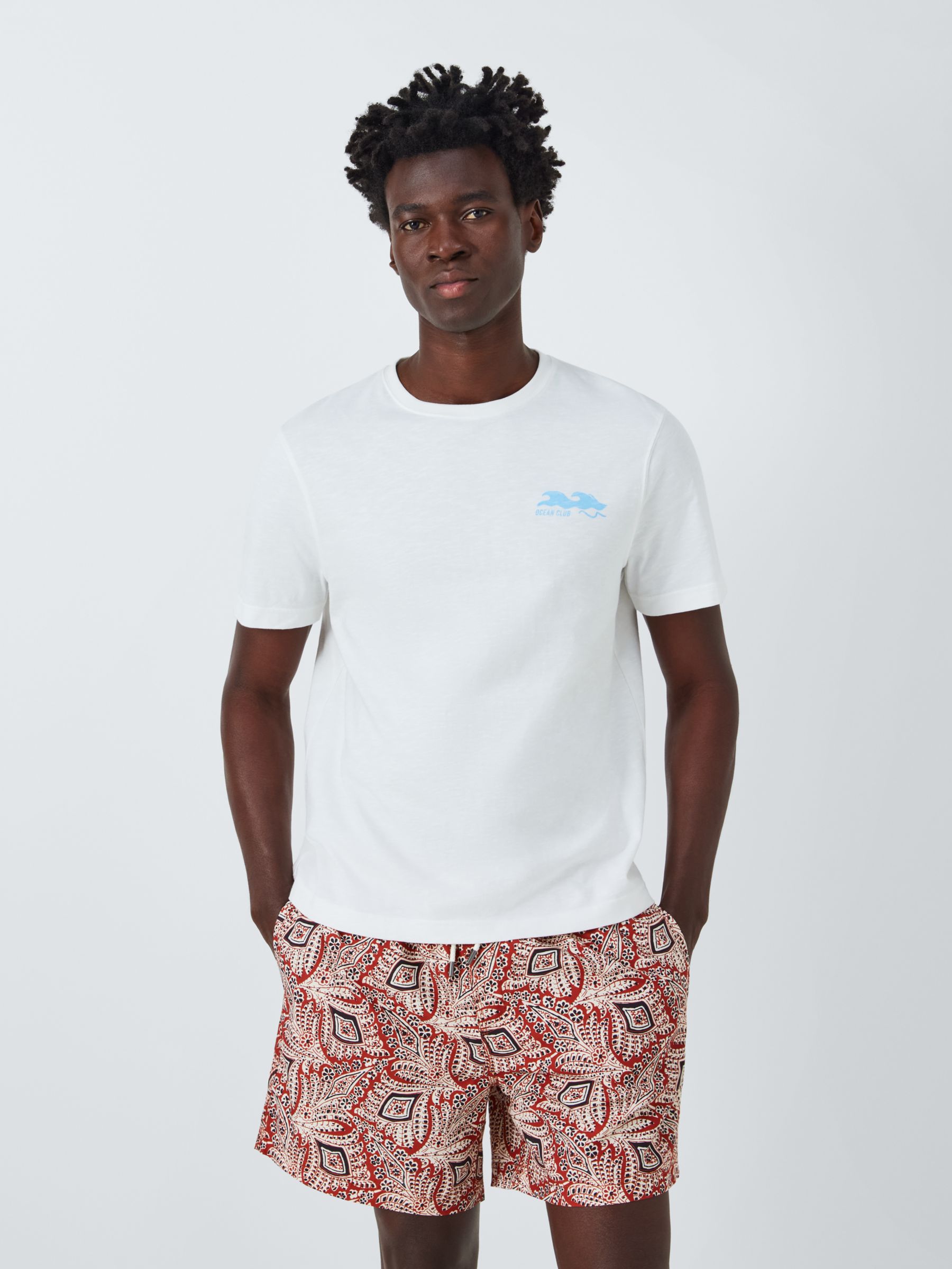 John Lewis Horizon Graphic T-Shirt, Cream, L