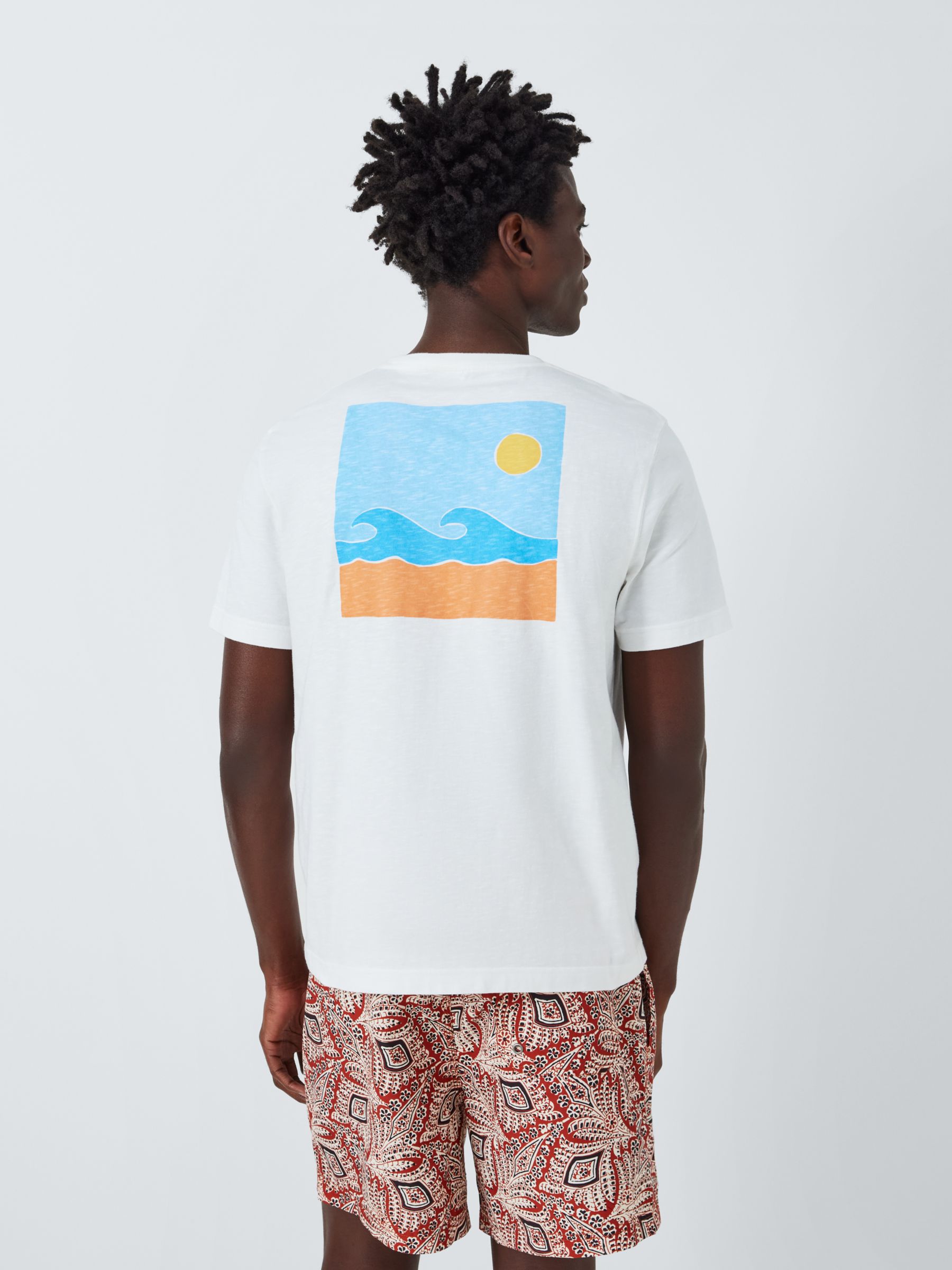 John Lewis Horizon Graphic T-Shirt, Cream, L