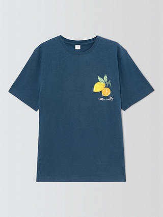 John Lewis Lemon Graphic T-Shirt, Navy