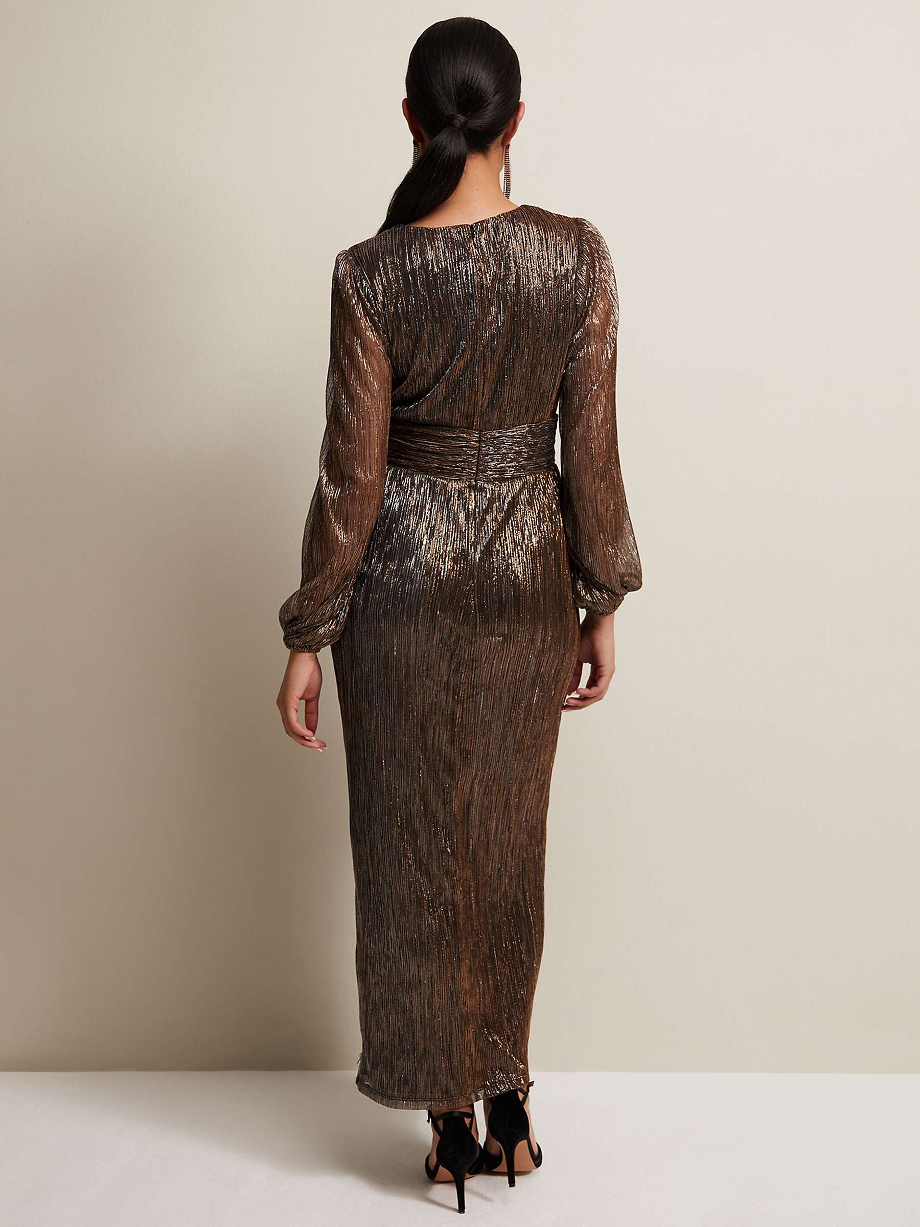 Buy Phase Eight Petite Brielle Shimmer Maxi Dress, Bronze Online at johnlewis.com