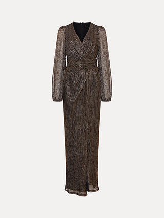 Phase Eight Petite Brielle Shimmer Maxi Dress, Bronze