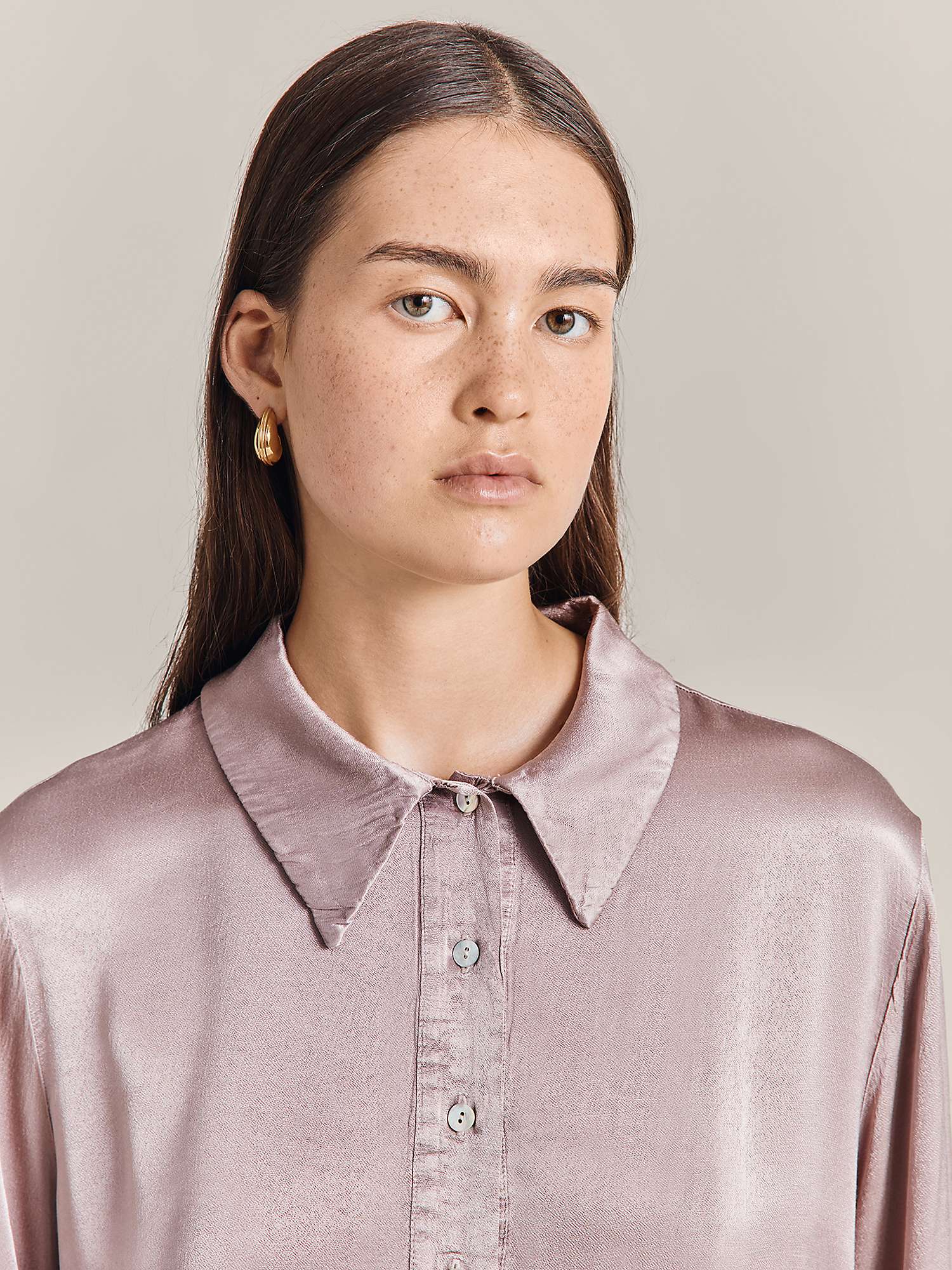 Buy Ghost Kendall Satin Top Online at johnlewis.com