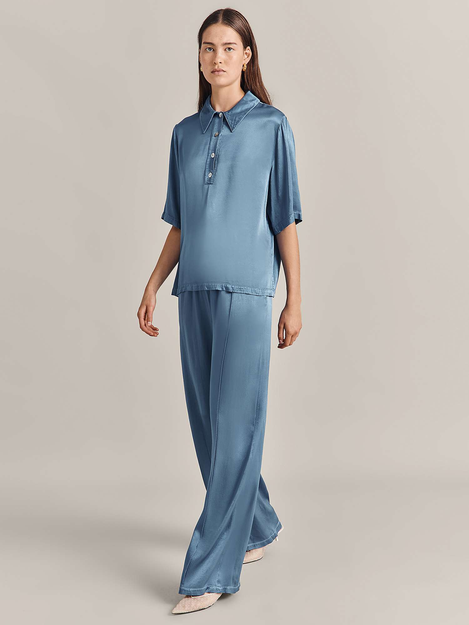 Buy Ghost Kendall Satin Top Online at johnlewis.com