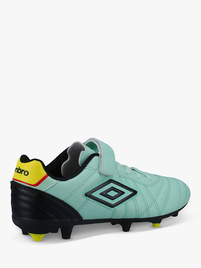 Umbro Speciali Liga Firm Ground Football Boots, Eggshell Blue/Black/Yellow/Orange