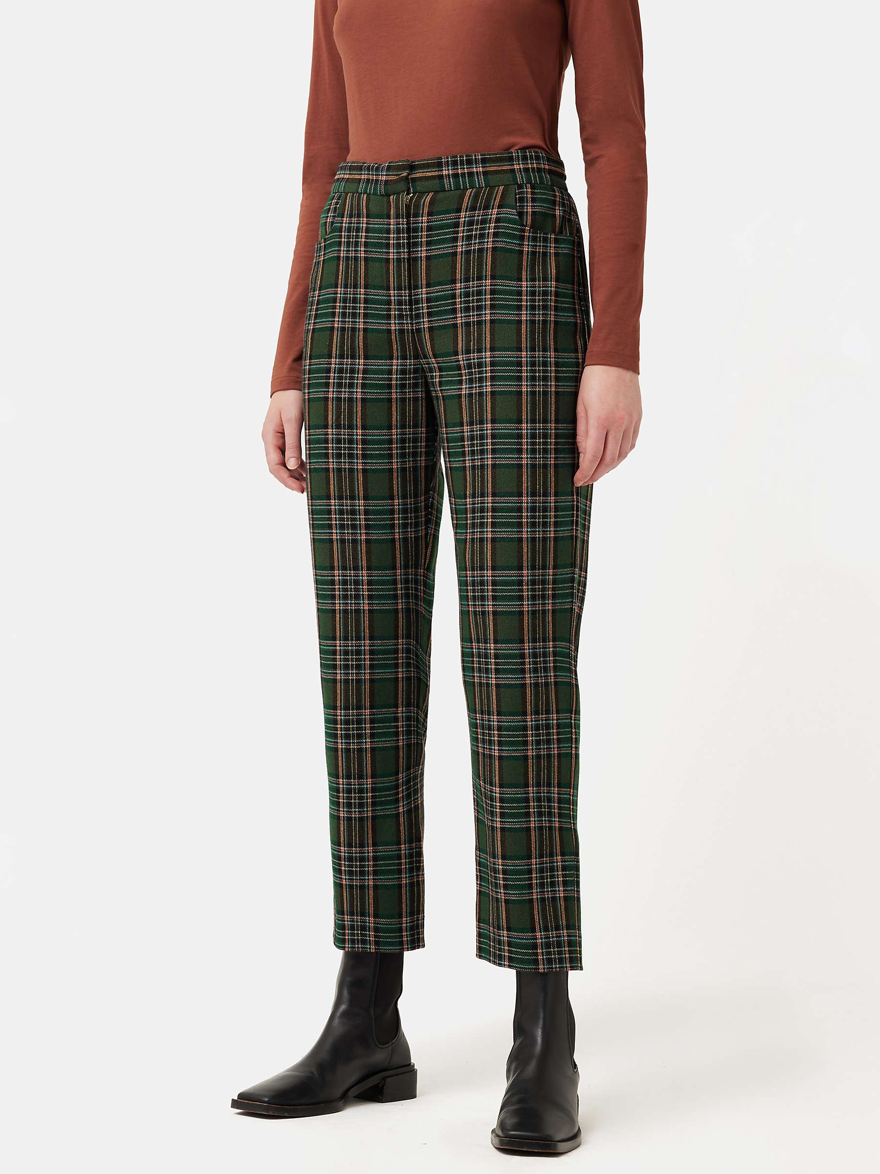 Buy Jigsaw Nevis Tartan Check Trousers, Green/Multi Online at johnlewis.com