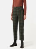 Jigsaw Nevis Tartan Check Trousers, Green/Multi