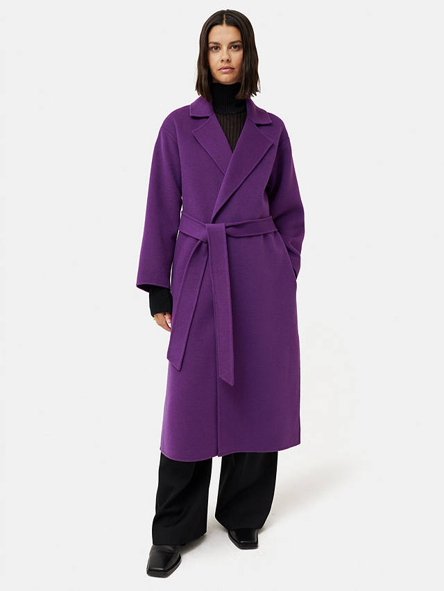 Jigsaw Double Faced Wool Blend Wrap Coat, Purple