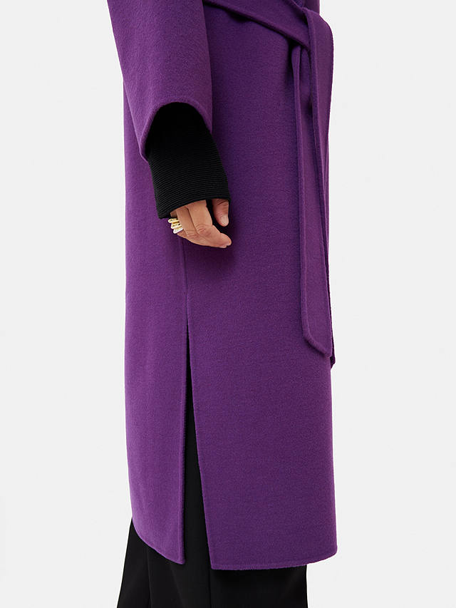 Jigsaw Double Faced Wool Blend Wrap Coat, Purple