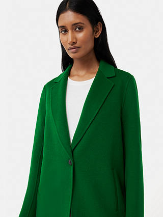 Jigsaw Wool Blend Double Faced Crombie Coat, Green