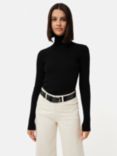 Jigsaw Back Slash Detail Polo Neck Jumper, Black