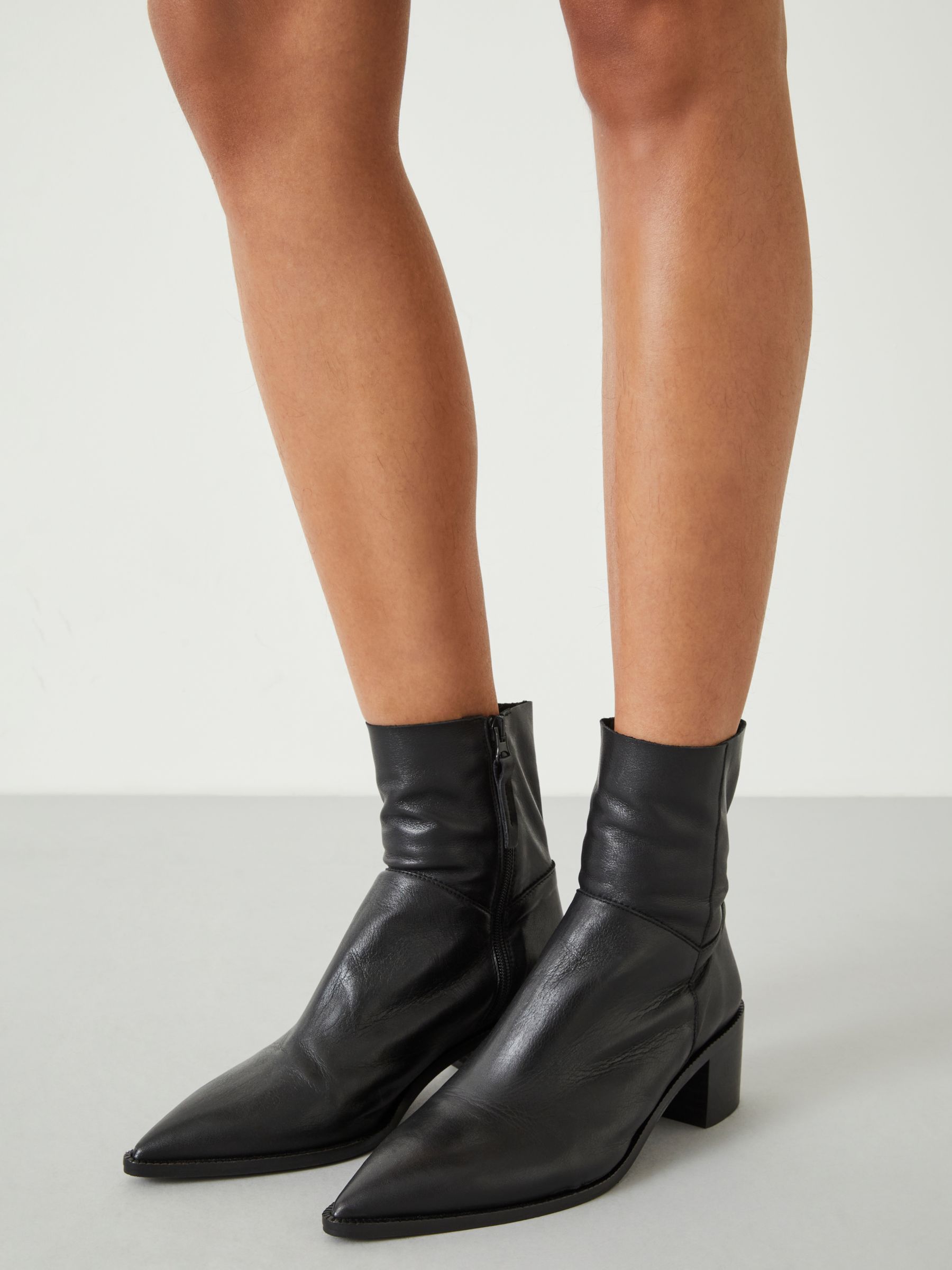 Buy HUSH Taylah Block Heel Leather Ankle Boots Online at johnlewis.com