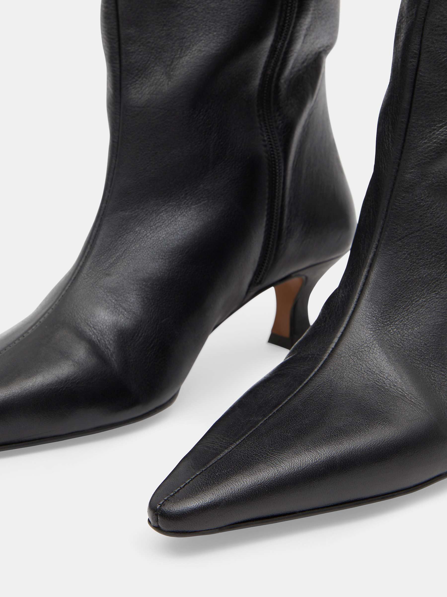 Buy HUSH Camila Leather Kitten Heel Knee Boots Online at johnlewis.com