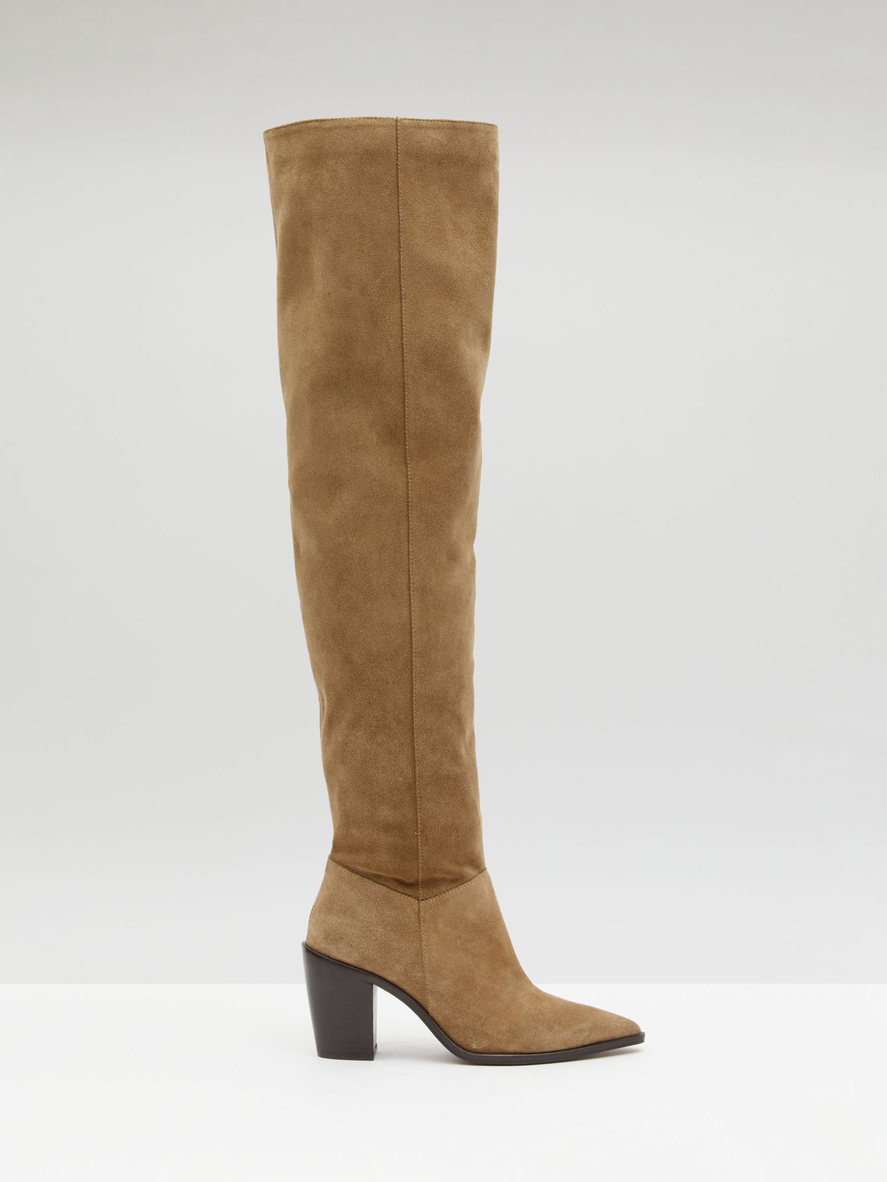 HUSH Elise Leather Over The Knee Boots, Tan at John Lewis & Partners