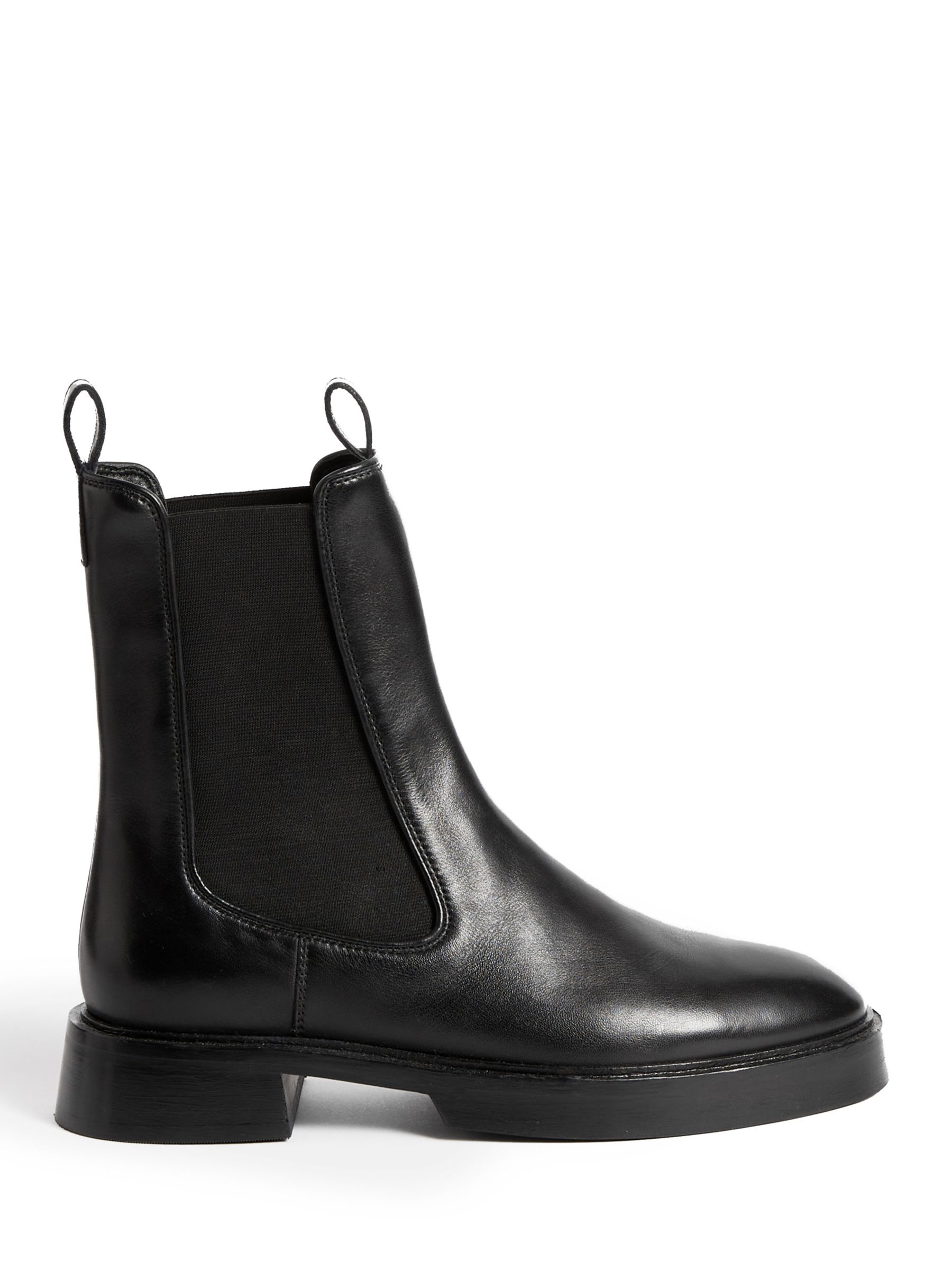 Jigsaw Leather Chelsea Boots, Black, EU36