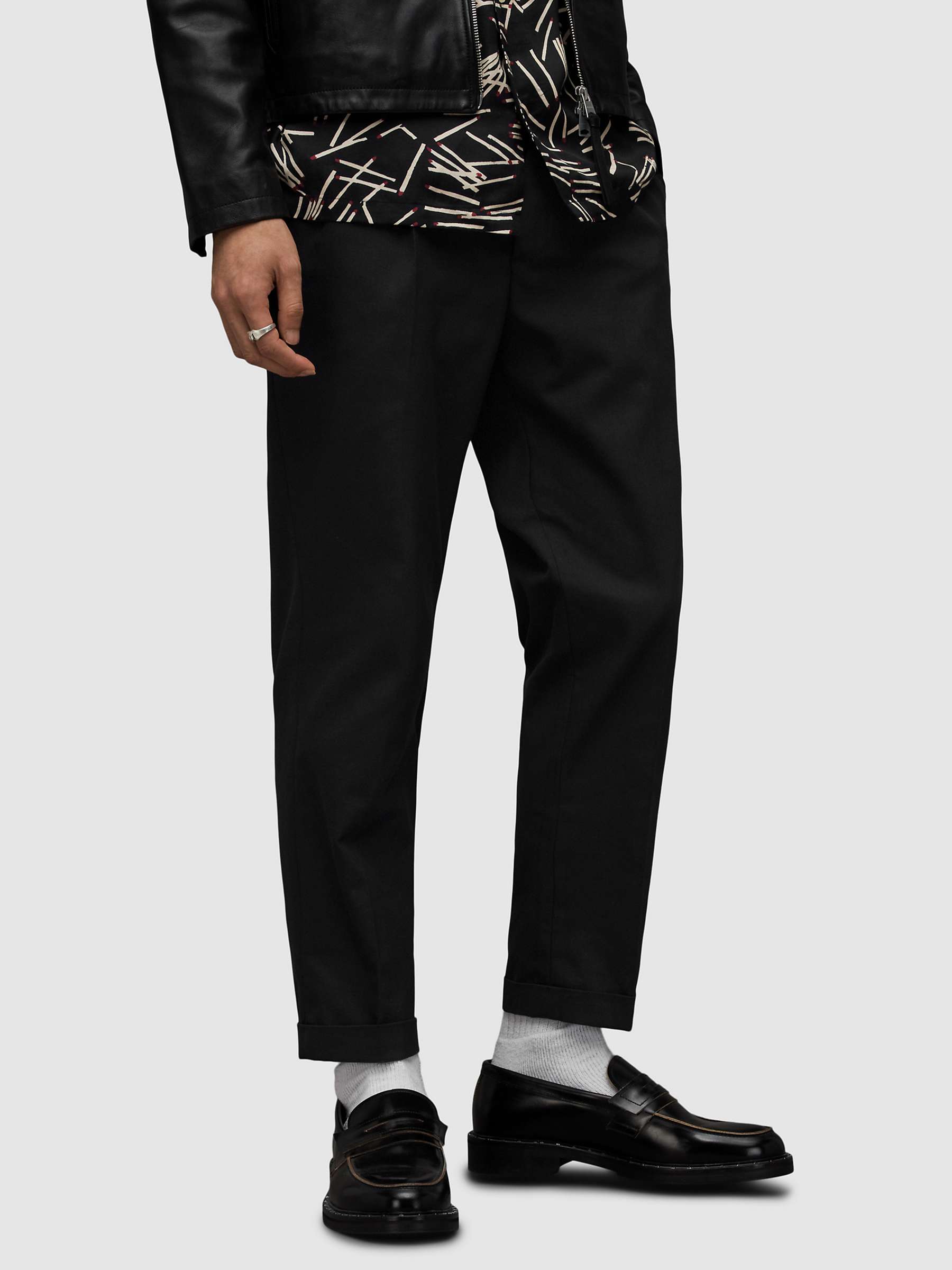 Buy AllSaints Tallis Slim Trousers, Black Online at johnlewis.com