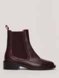 Phase Eight Leather Chelsea Boots, Burgundy