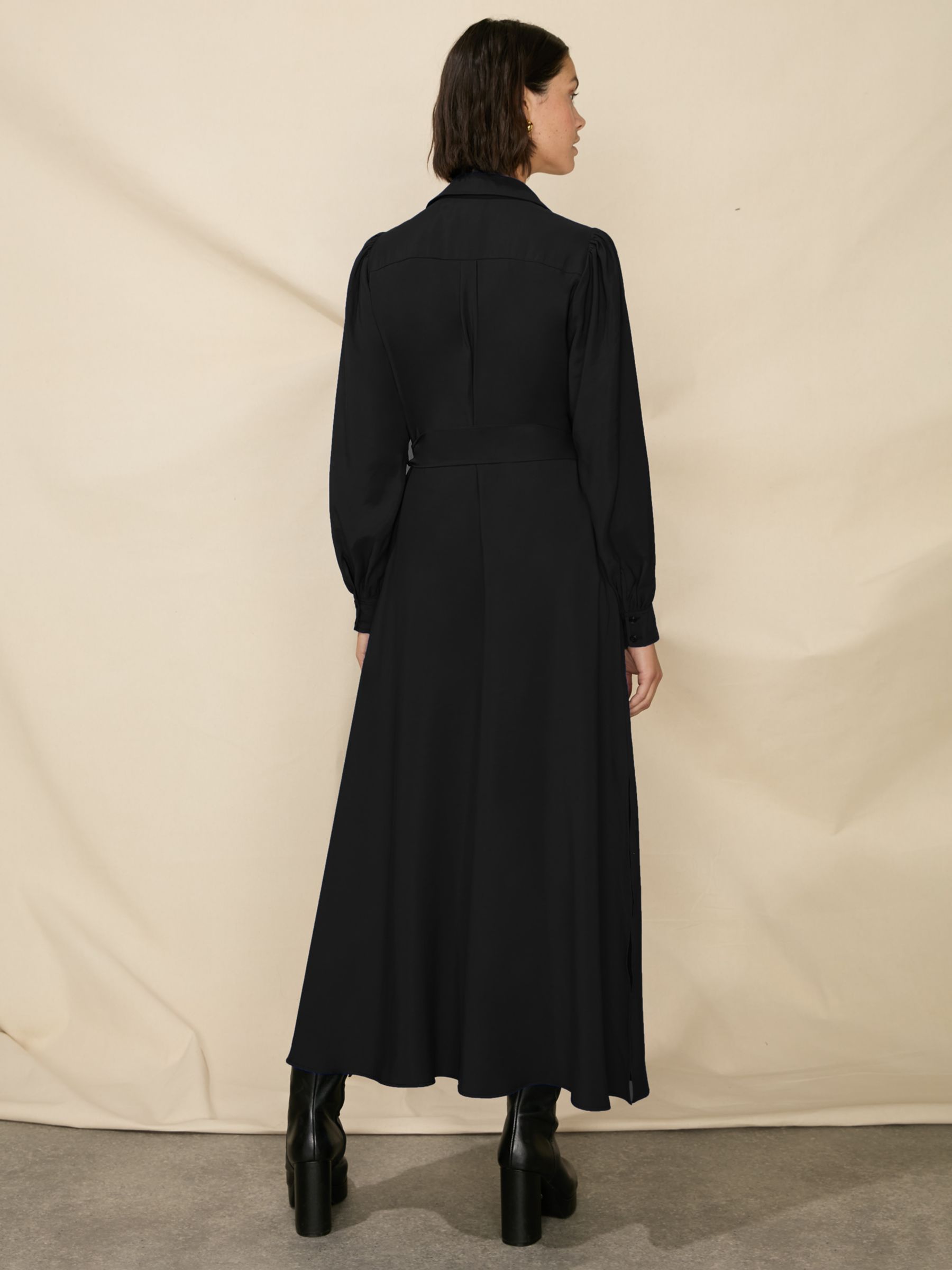 Ro&Zo Petite Modal Pocket Detail Shirt Dress, Black, 6