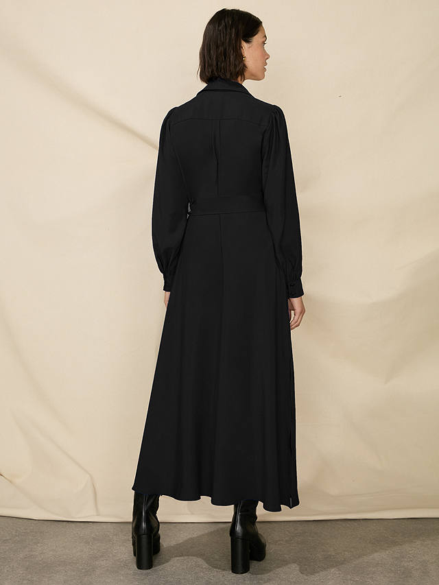 Ro&Zo Petite Modal Pocket Detail Shirt Dress, Black