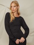 Ro&Zo Hotfix Bodycon Knit Midi Dress, Black