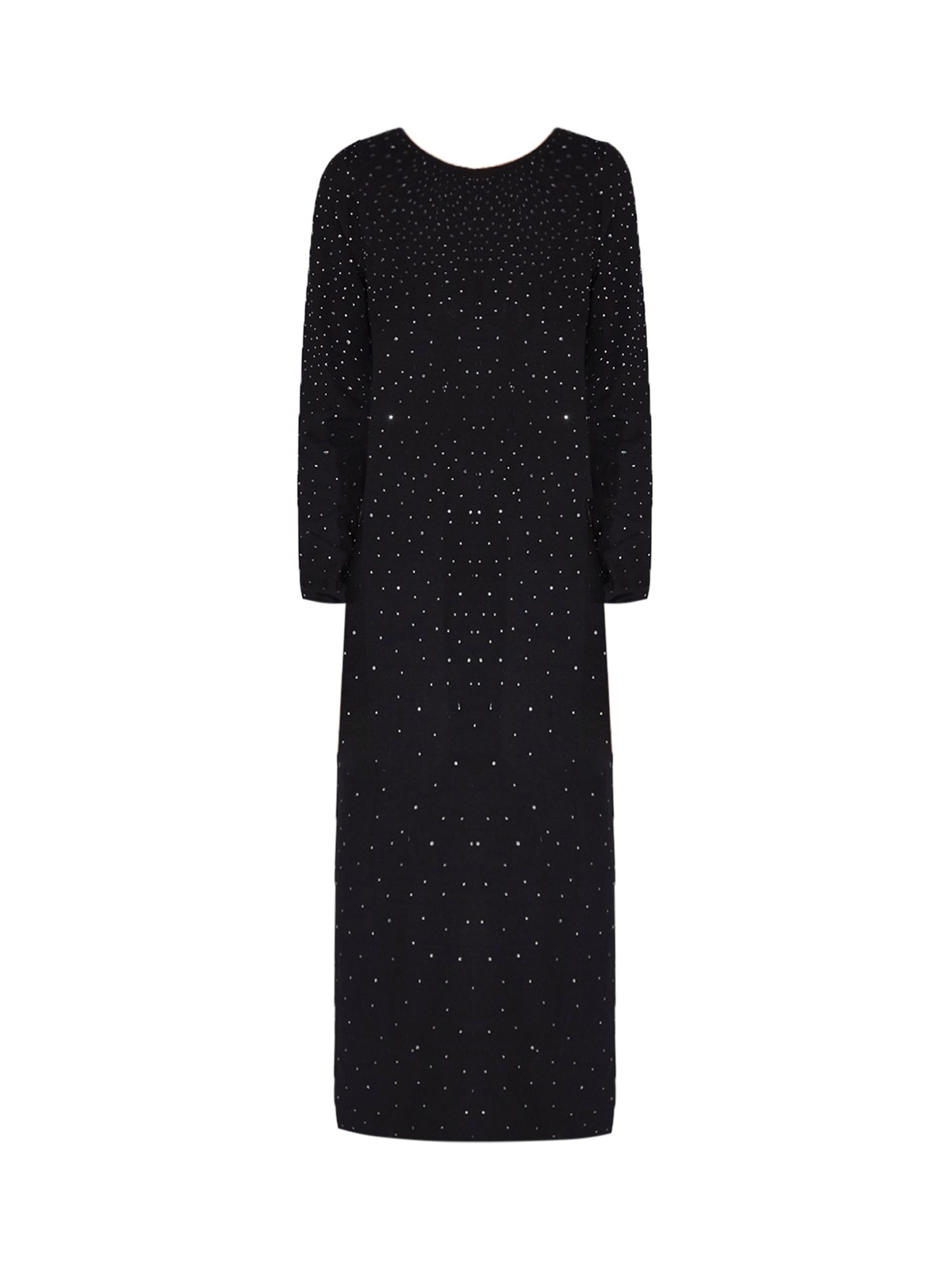 Ro&Zo Hotfix Bodycon Knit Midi Dress, Black at John Lewis & Partners