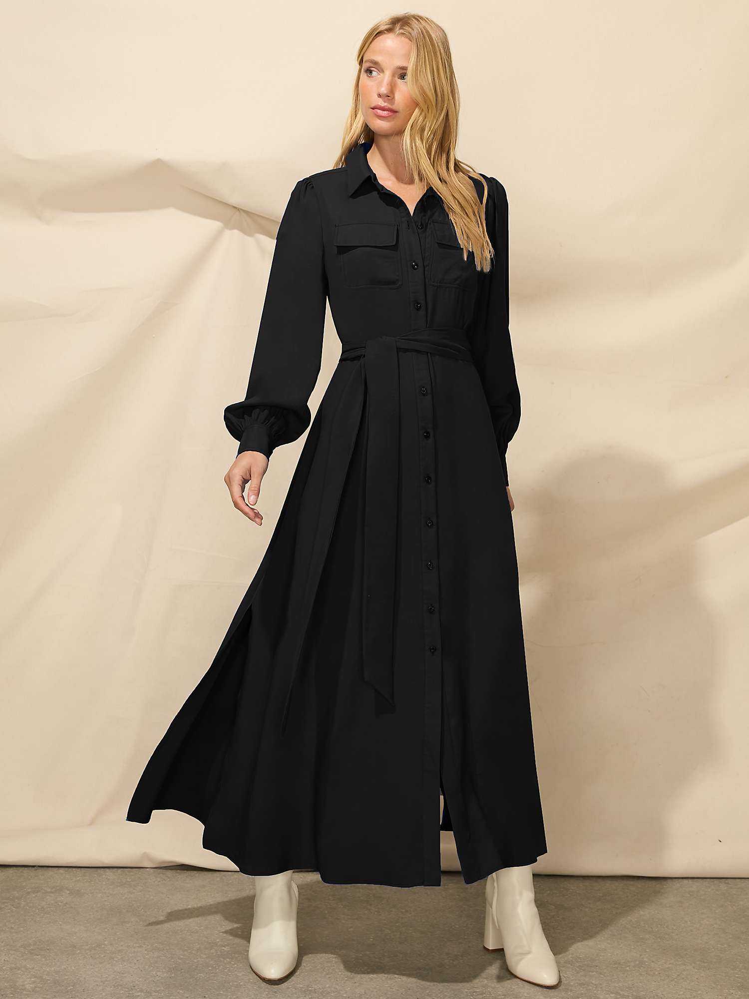 Buy Ro&Zo Modal Pocket Detail Shirt Dress, Black Online at johnlewis.com