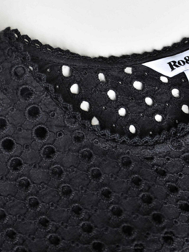 Ro&Zo Broiderie Cotton Blouse, Black