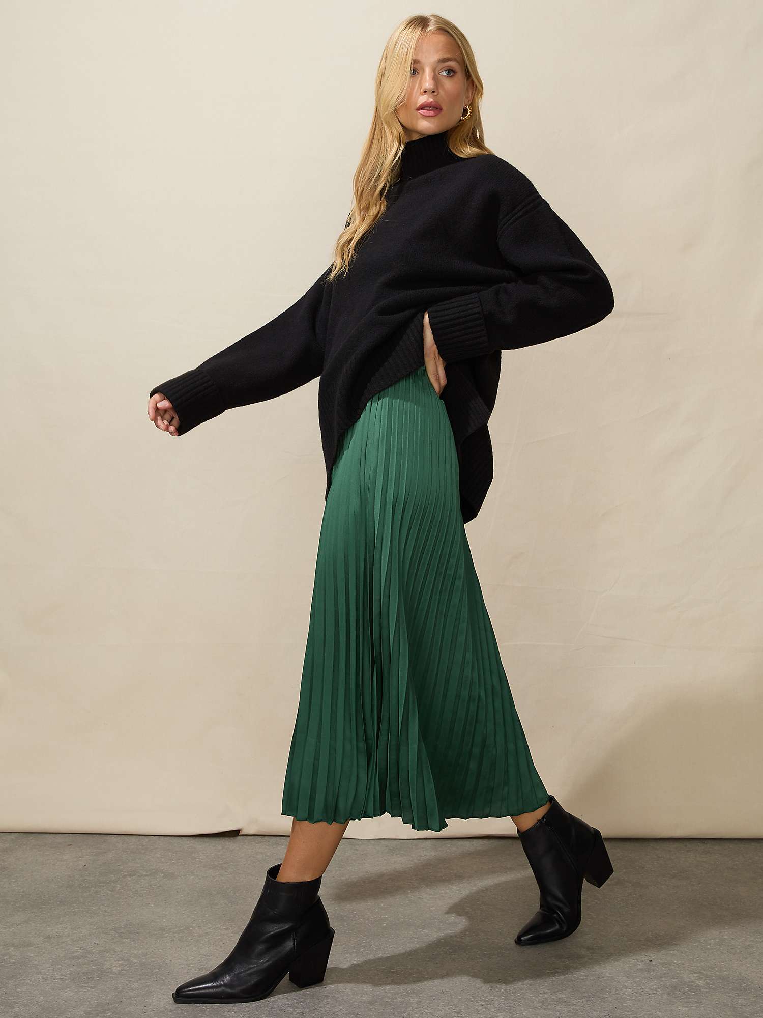 Buy Ro&Zo Pleated Satin Skirt Online at johnlewis.com