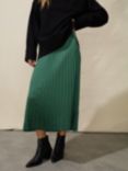 Ro&Zo Pleated Satin Skirt, Green