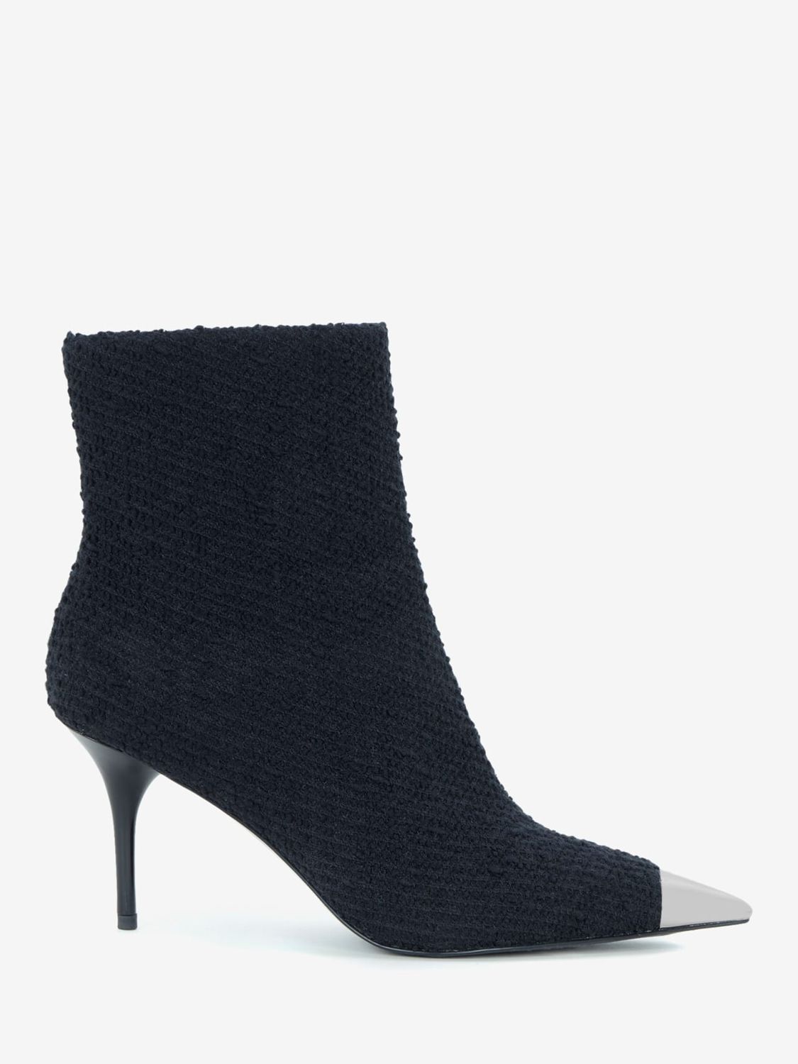 Mint Velvet Boucle Toe Cap Stiletto Heel Ankle Boots, Black at John ...