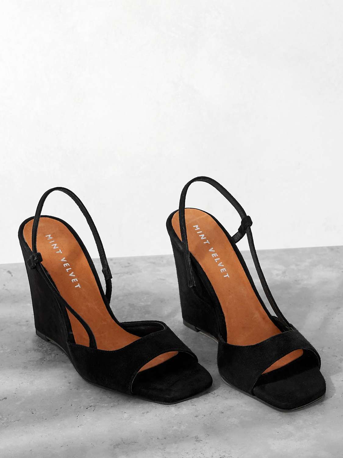 Buy Mint Velvet Wedge Heels, Black Online at johnlewis.com