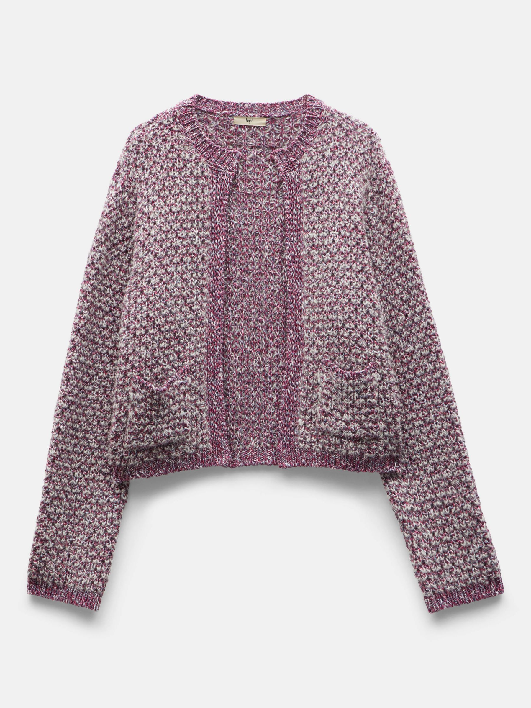 Buy HUSH Girija Knitted Cardigan, Berry/Multi Online at johnlewis.com
