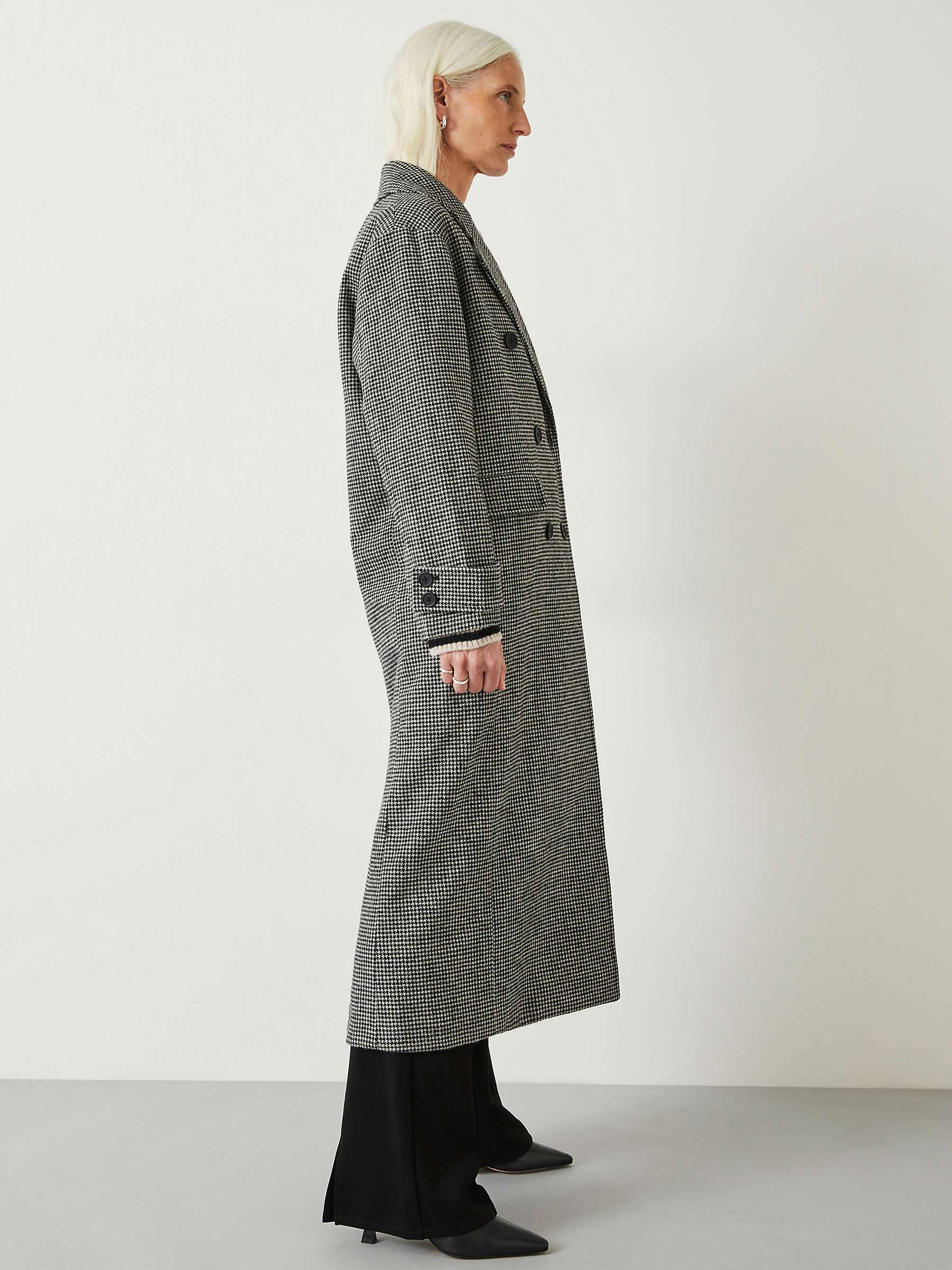 Buy HUSH Rose Double Breasted Houndstooth Coat, Black/White Online at johnlewis.com