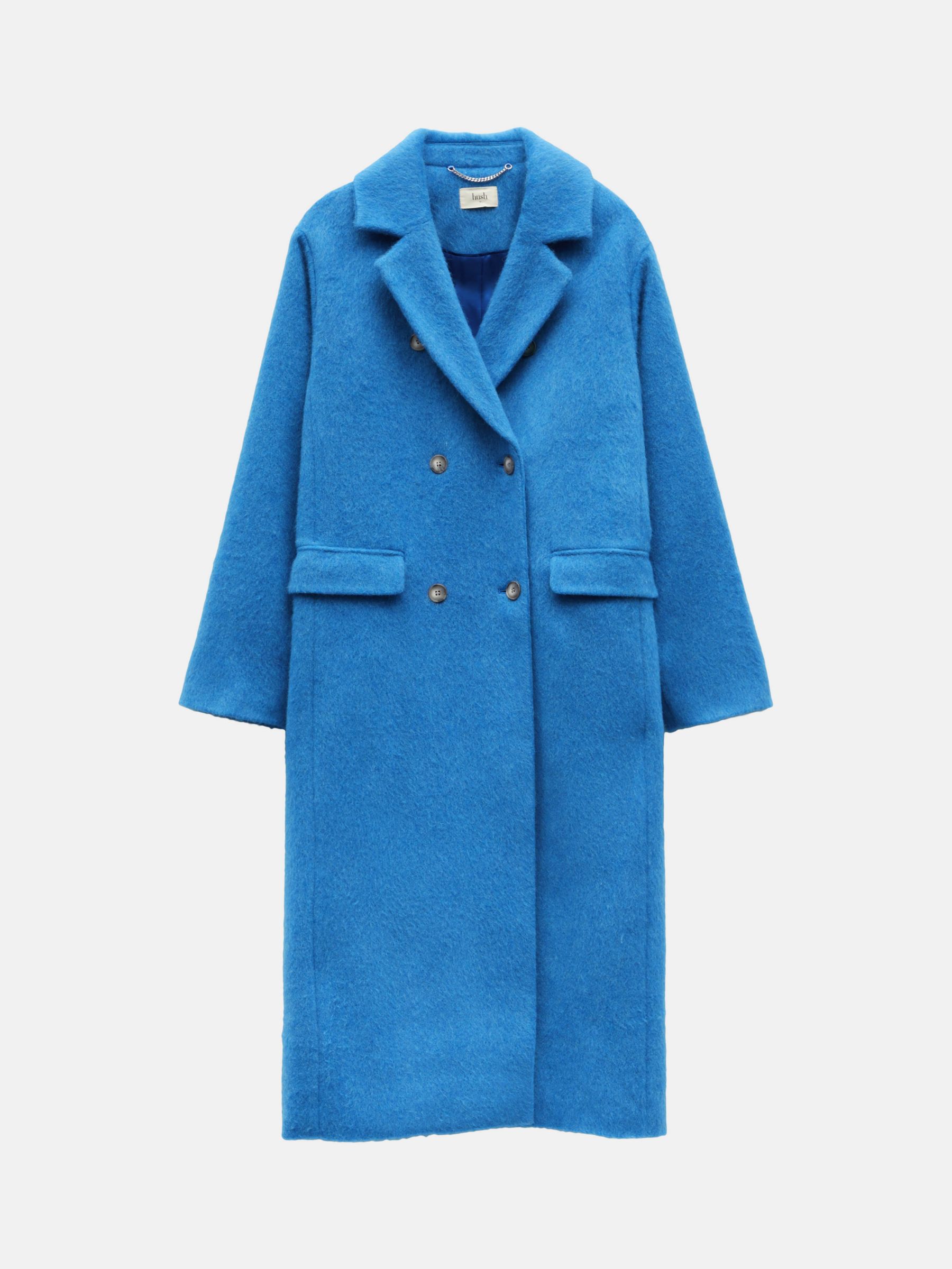 HUSH Scout Double Breasted Wool Blend Coat, Mediterranean Blue at John ...
