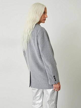 HUSH Jayde Wool Blend Blazer Coat, Grey