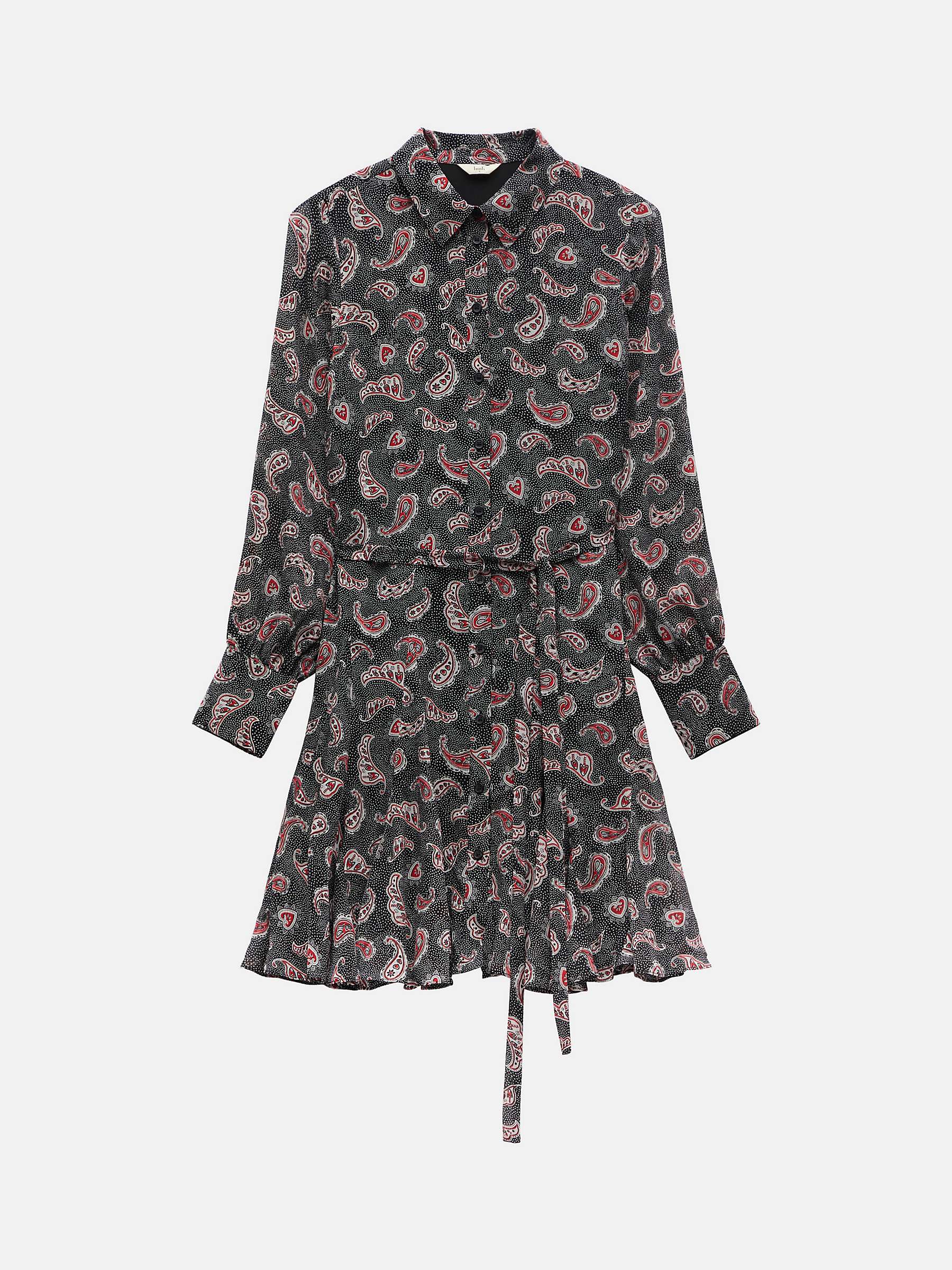 Buy HUSH Vanessa Batik Paisley Mini Shirt Dress, Black/Multi Online at johnlewis.com