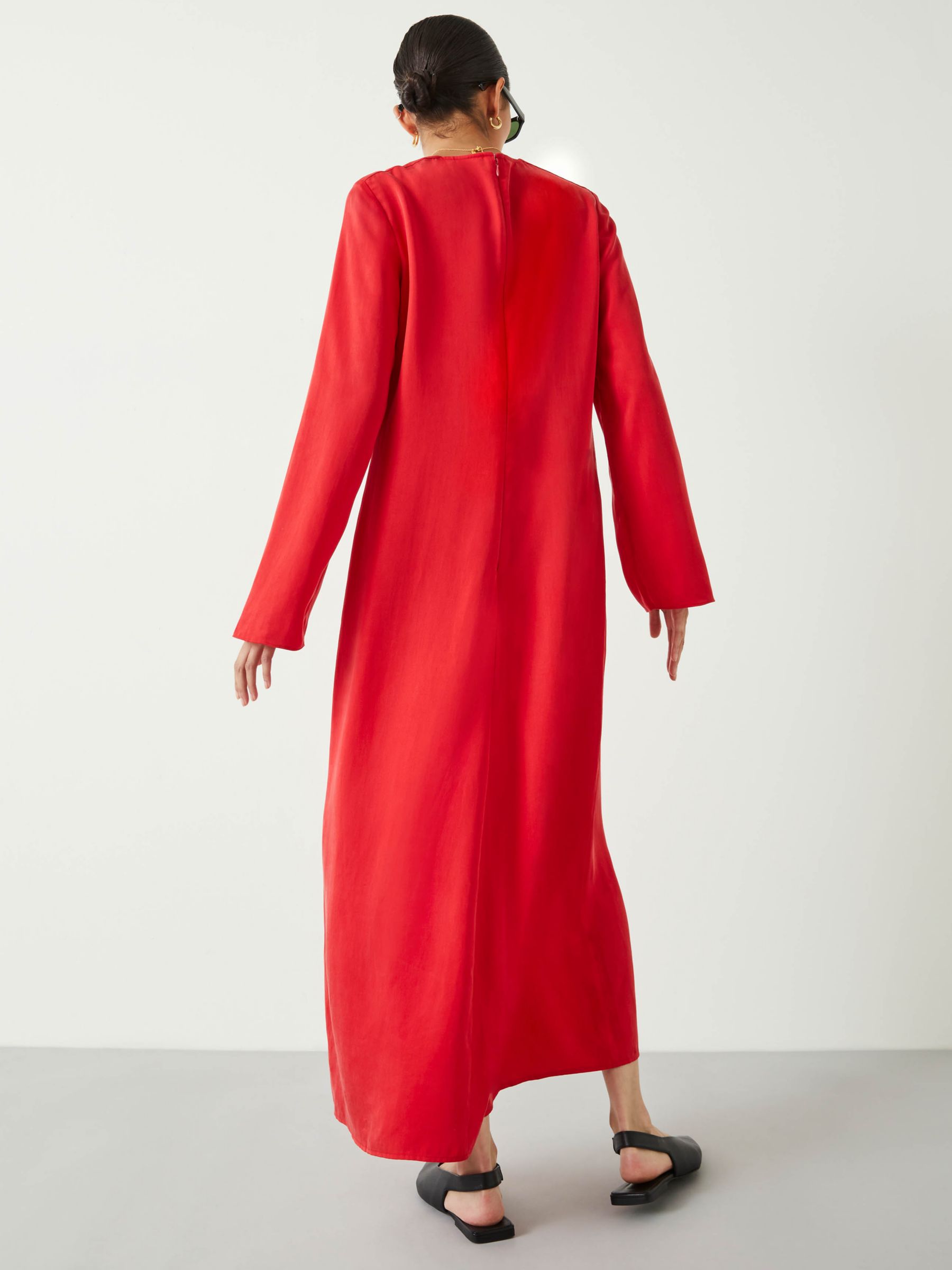 HUSH Taliah Maxi Dress, Deep Red at John Lewis & Partners