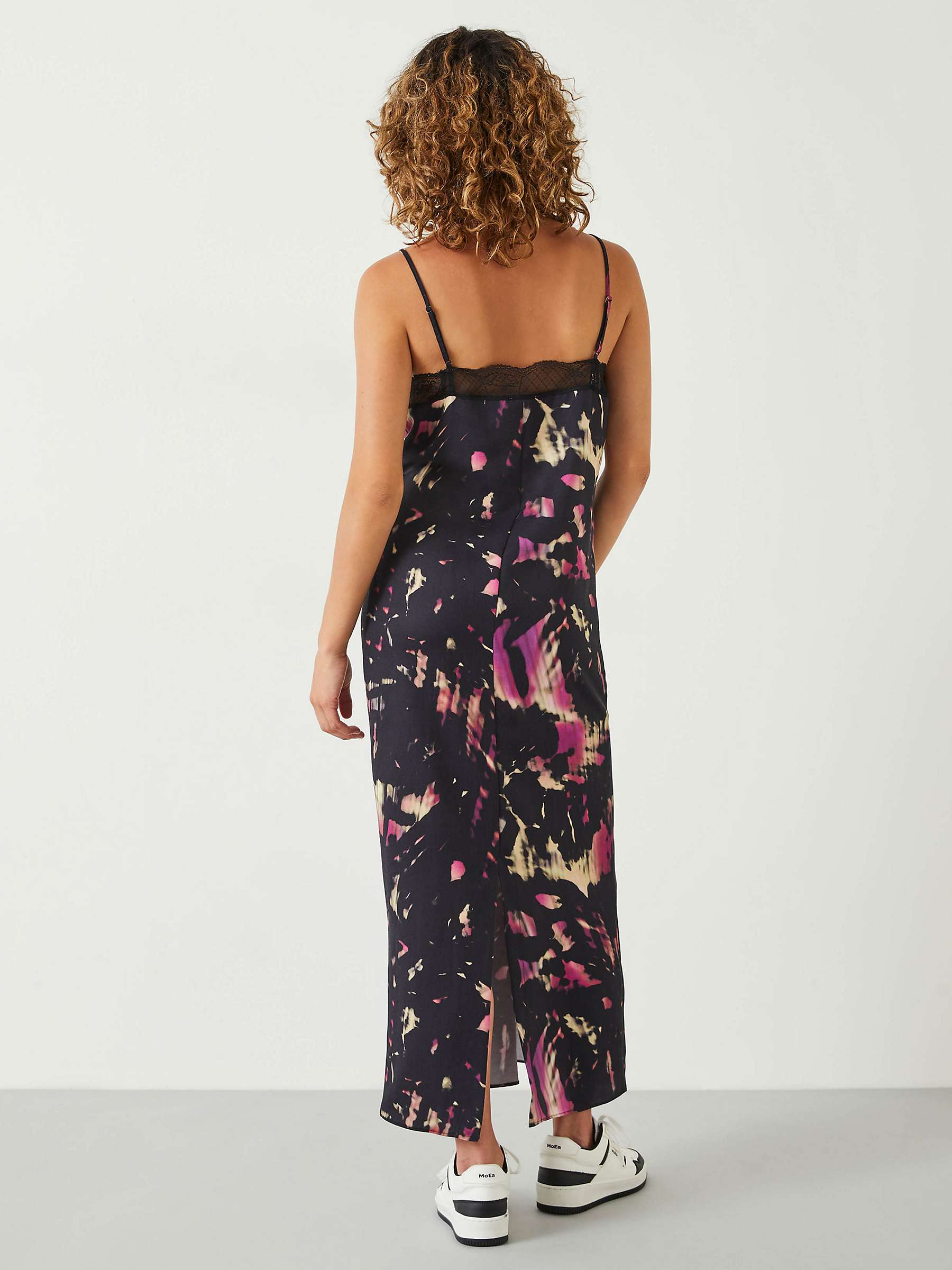 Buy HUSH Emelie Shadow Print Slip Midi Dress, Black/Multi Online at johnlewis.com