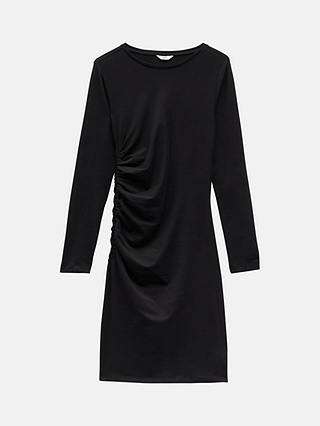HUSH Judy Ruched Jersey Mini Dress, Black