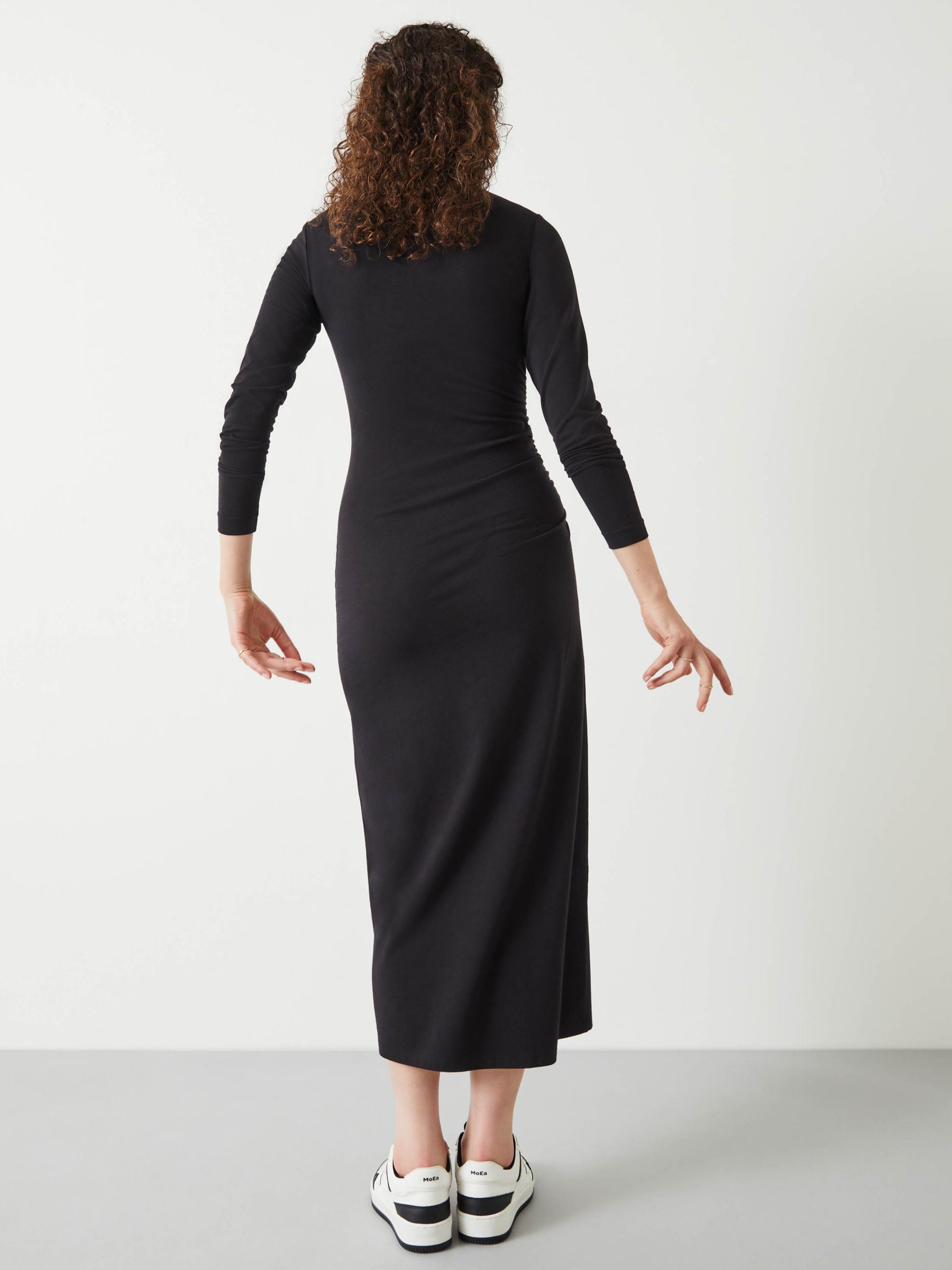 HUSH Judy Jersey Midi Dress, Black