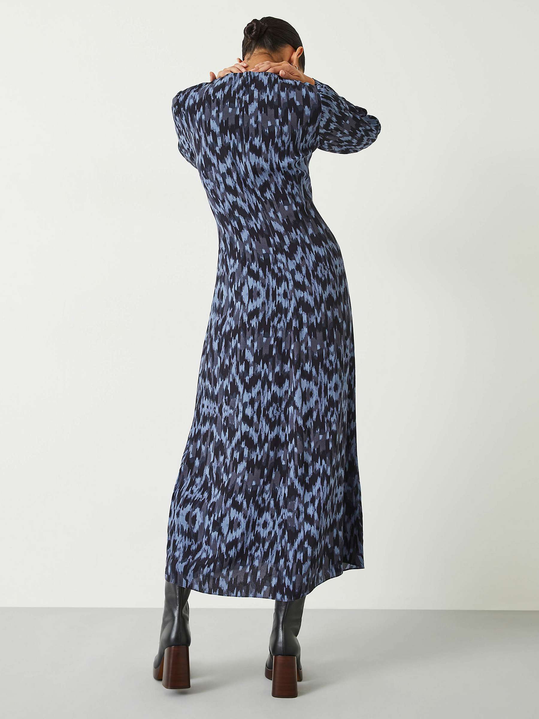 Buy HUSH Myrah Ikat Print Midi Dress, Blue/Multi Online at johnlewis.com