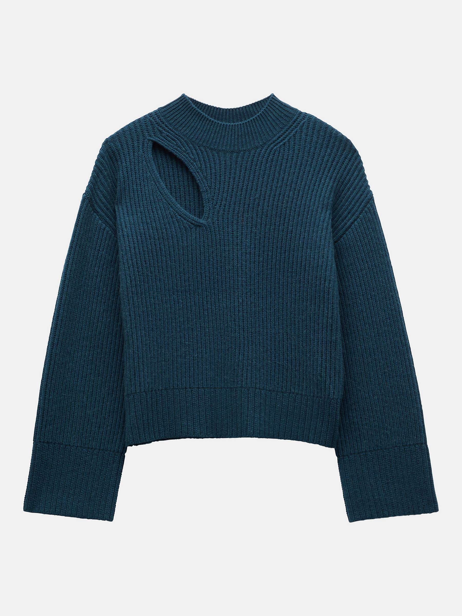 Buy HUSH Shelby Cut Out Detail Rib Knit Jumper, Deep Teal Online at johnlewis.com