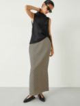 Reema Diagonal Stripe Split Maxi Skirt, Black/Cream