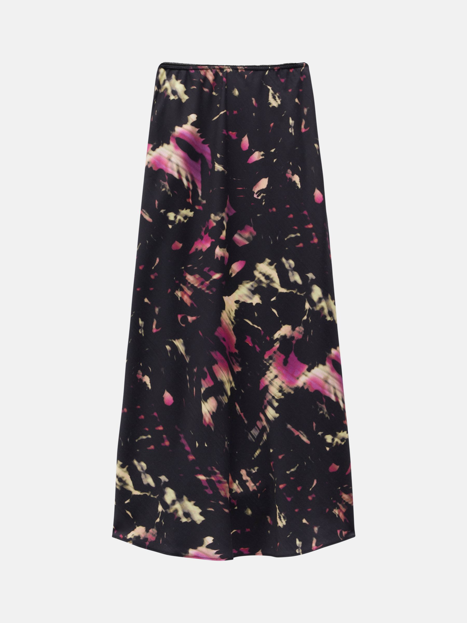Buy HUSH Emeri Shadow Print Slip Maxi Skirt, Black/Multi Online at johnlewis.com