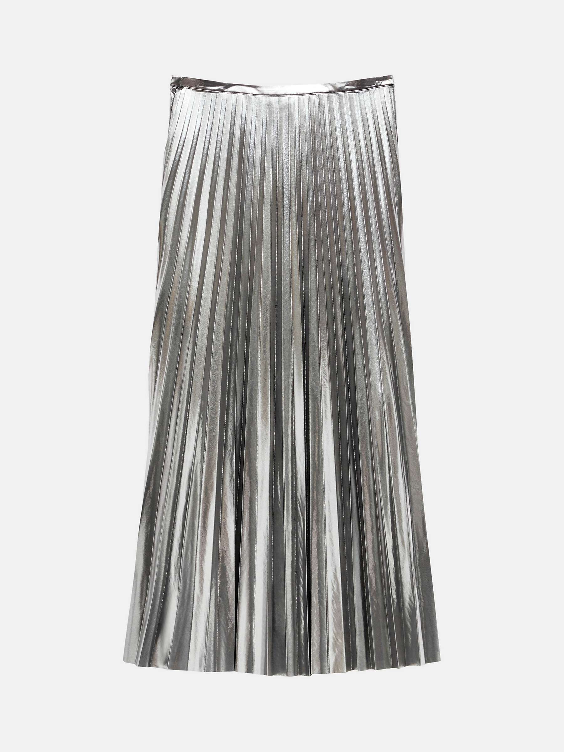Buy HUSH Raven Pleated Liquid Metallic Maxi Skirt Online at johnlewis.com