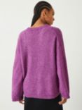 HUSH Elaine Wool Blend Slouchy Jumper, Berry Coulis