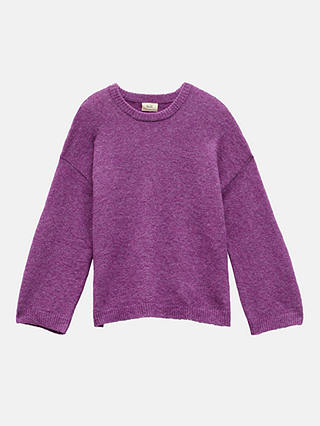 HUSH Elaine Wool Blend Slouchy Jumper, Berry Coulis