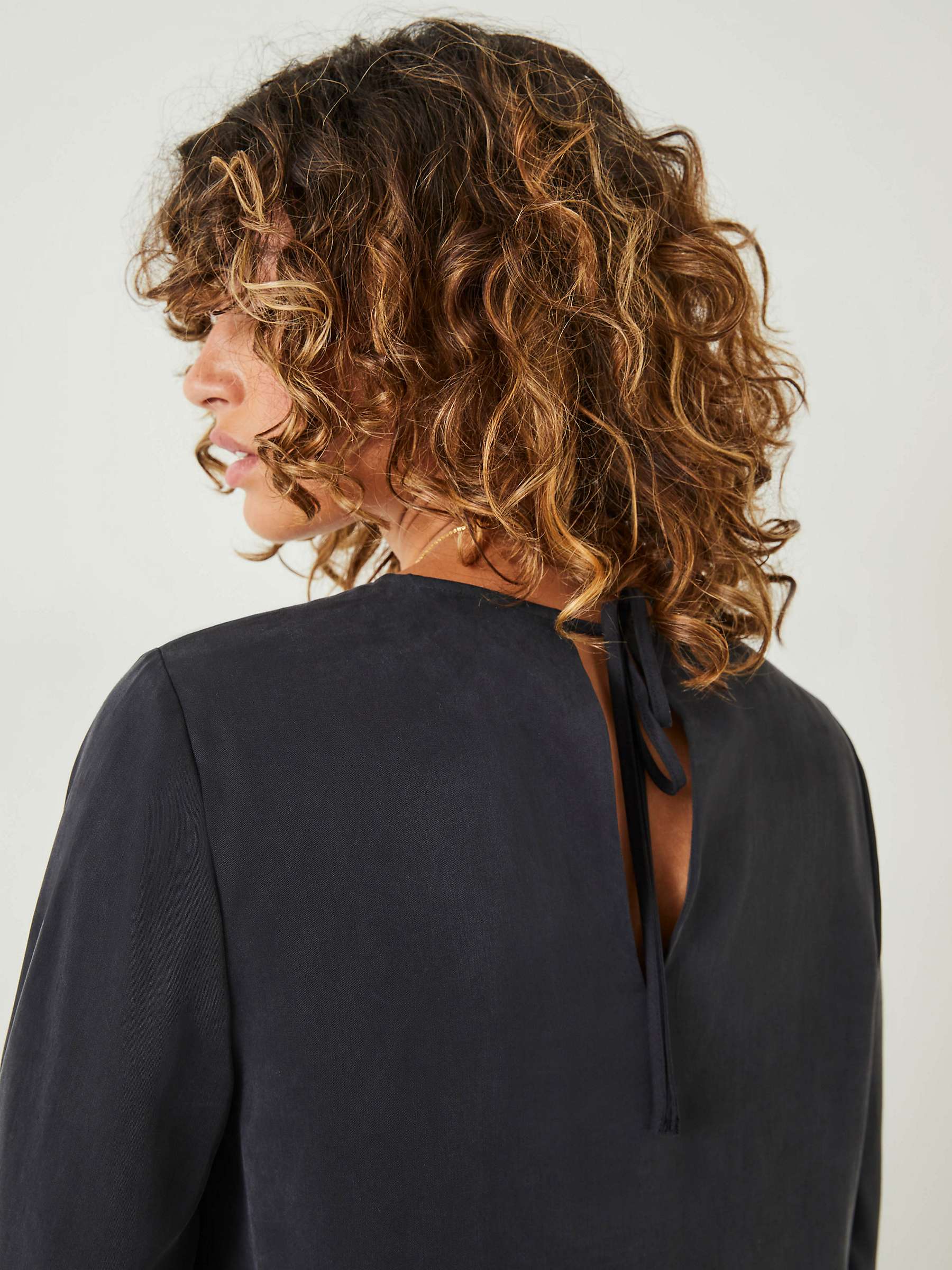 Buy HUSH Brooke Tie Detail Drape Top, Midnight Navy Online at johnlewis.com