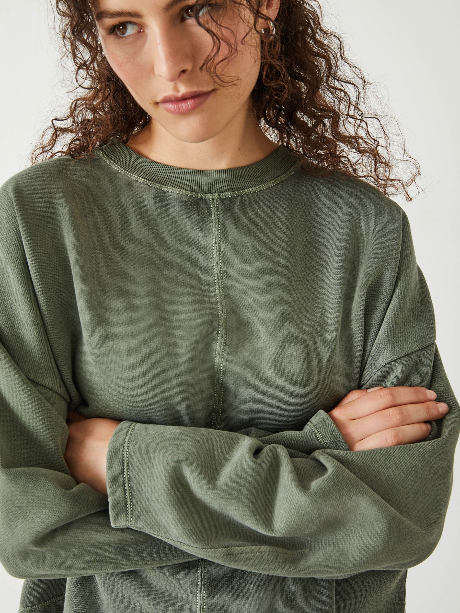 EXPOSED SEAM DETAIL SWEATSHIRT DARK GREY