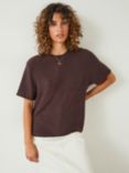 HUSH Elle Supersoft Boxy T-Shirt, Charcoal Marl
